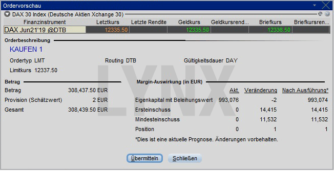 DAX Future Ordervorschau mit Marginwerten - Wie funktioniert Margin-Trading? Wie funktioniert Margin-Trading?: DAX Future Ordervorschau mit Marginwerten | LYNX Margin Trading