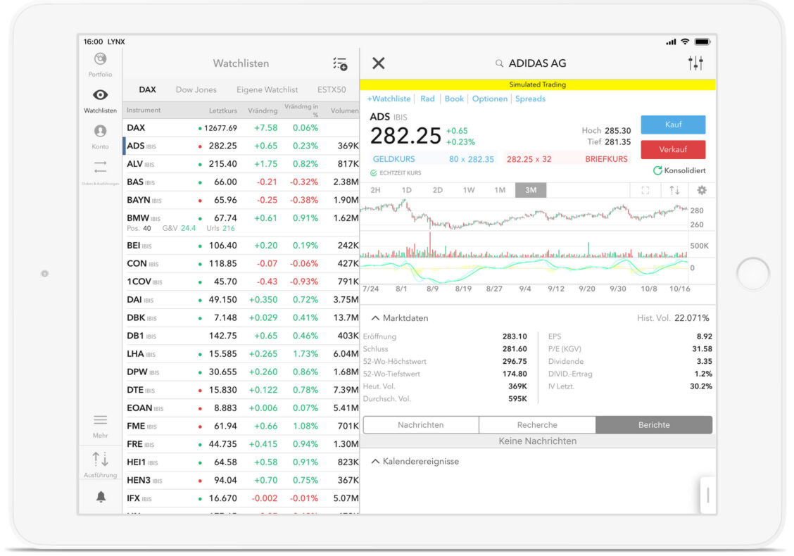 iPad Trading App: Mit Demokonto testen