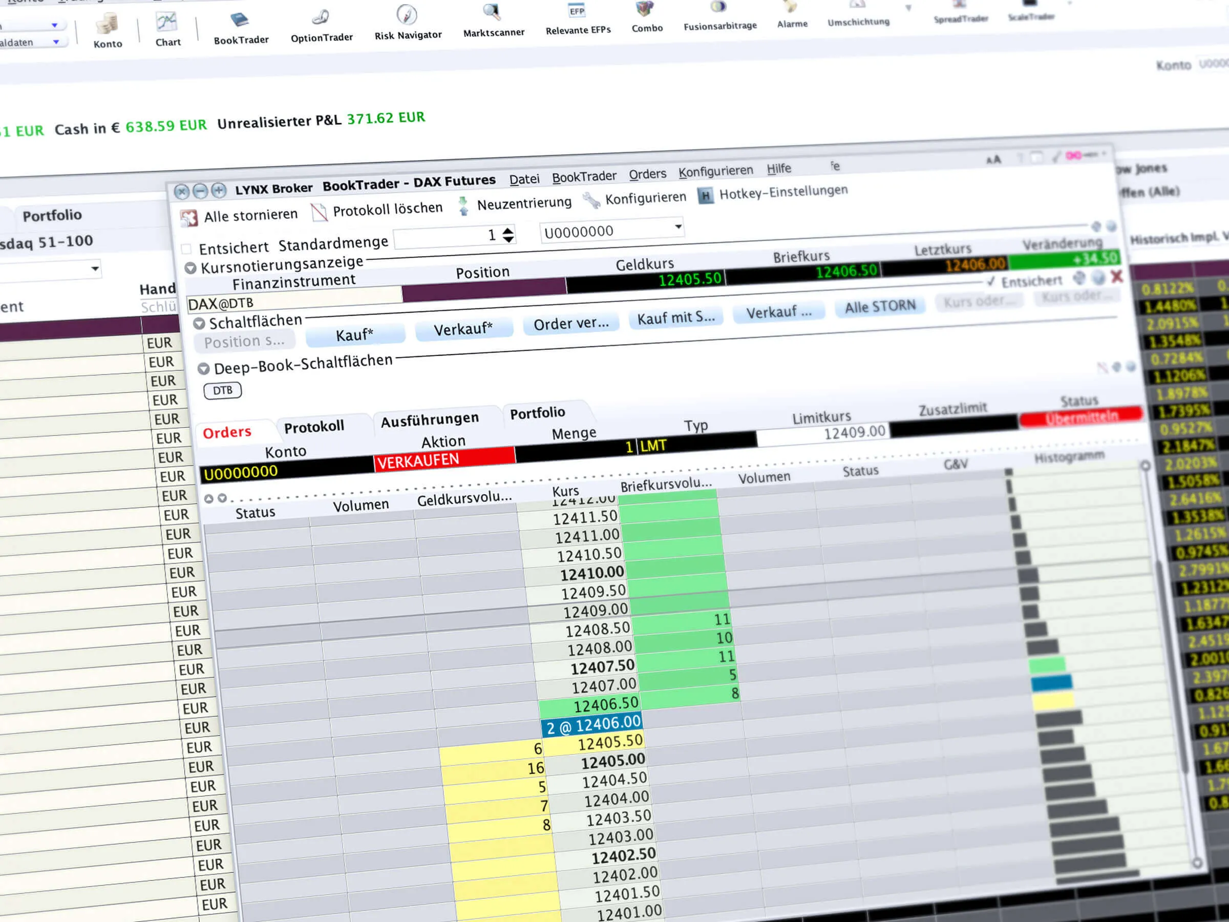 Weitere Tradingtools über LYNX: BookTrader