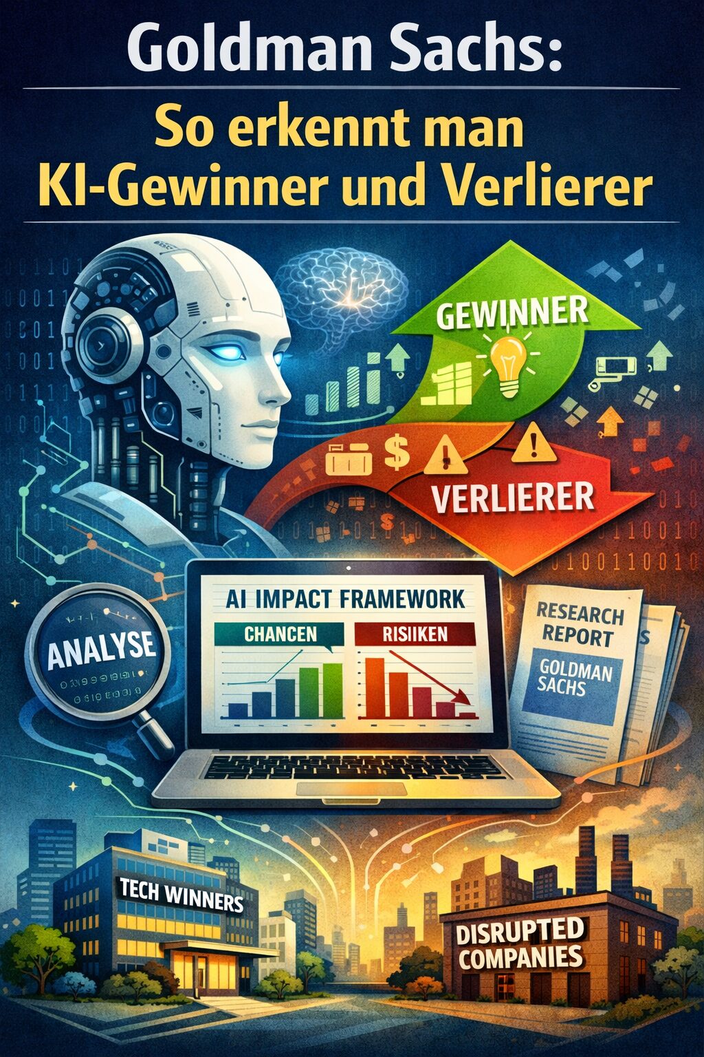 Erstellt mit ChatGPT Goldman Sachs: So erkennt man KI Gewinner und Verlierer. Bild erstellt mit ChatGPT
