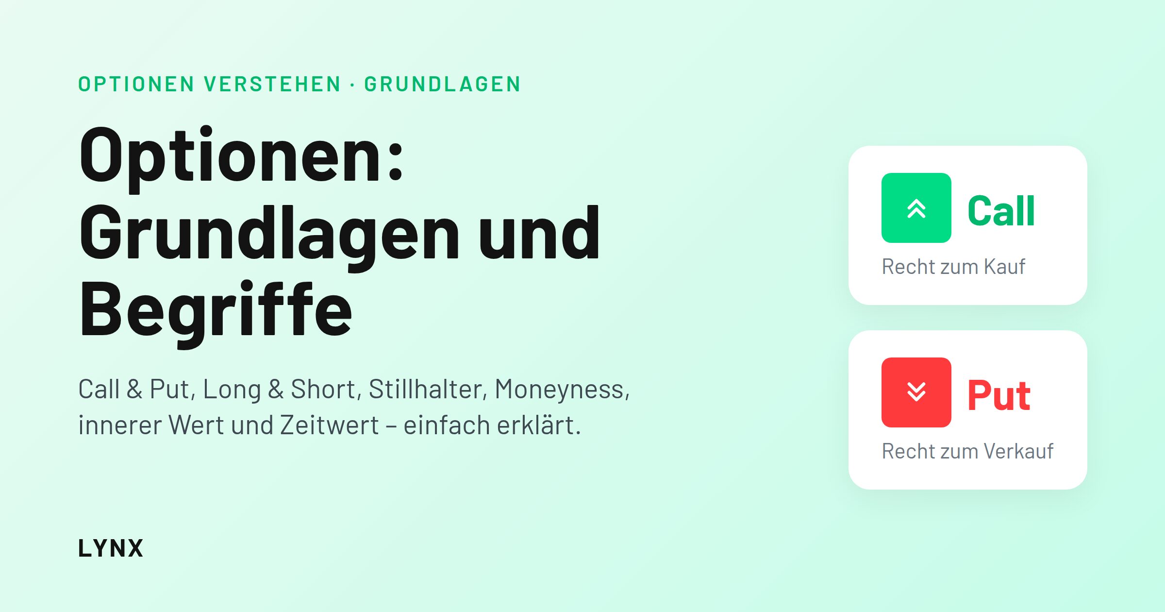Optionen Grundlagen und Begriffe: Call-Option als Recht zum Kauf, Put-Option als Recht zum Verkauf