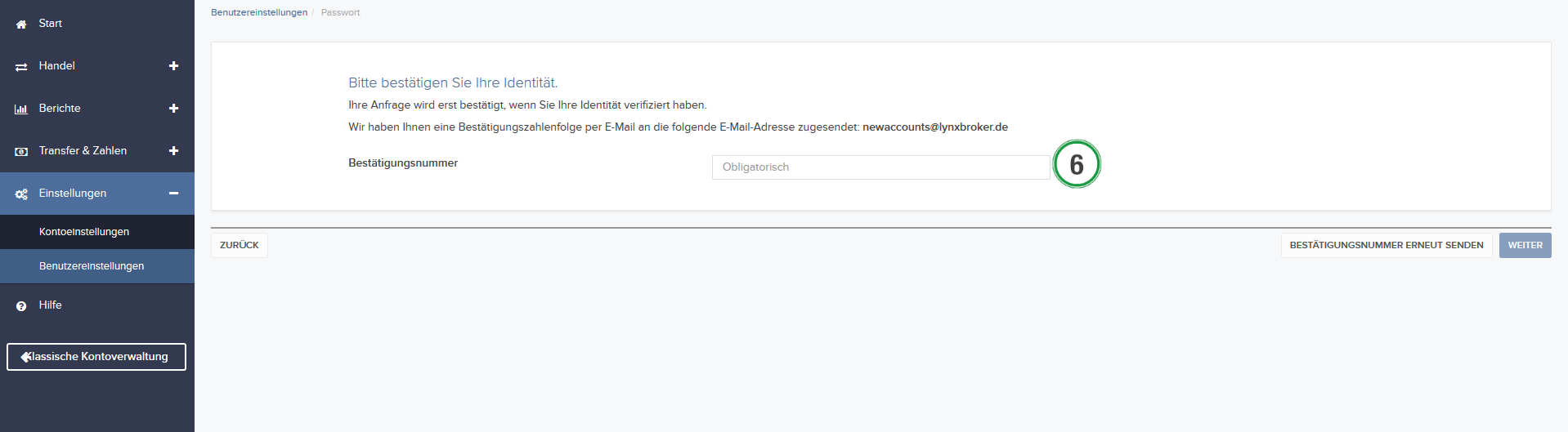 Hier können Sie nachvollziehen, wie Sie hier Passwort in der Kontoverwaltung ändern können.