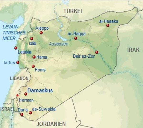 Karte: Die geografische Lage von Syrien - Pulverfass Naher Osten: Wie entwickelt sich der Ölpreis Pulverfass Naher Osten - Wie entwickelt sich der Ölpreis: Die geografische Lage von Syrien | LYNX Broker