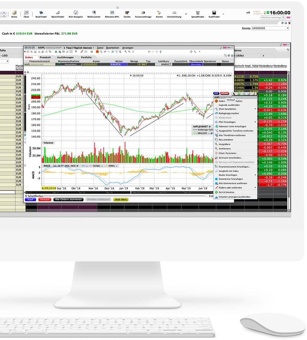 Handeln Sie professioneller mit der LYNX Trading Software Trading Software: Handelsplattform Trader Workstation (TWS)